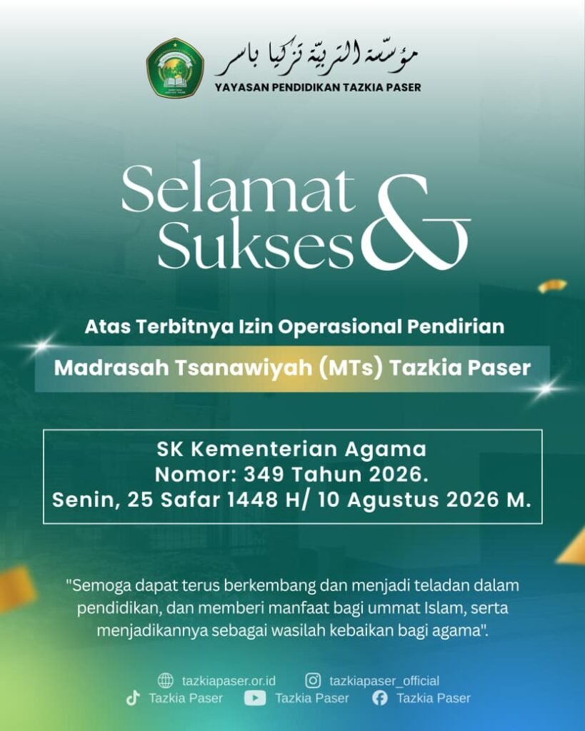 Telah Terbit Izin Operasional Pendirian MTs Tazkia Paser